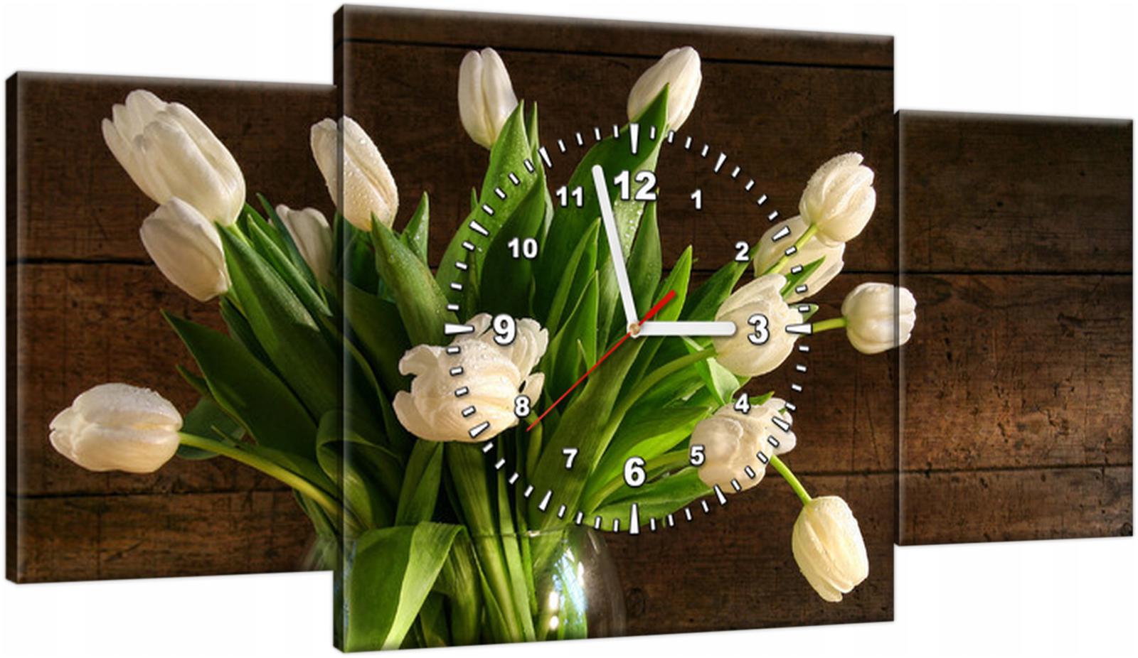 

Obraz Na Płótnie Z Zegarem Kwiaty 80x40