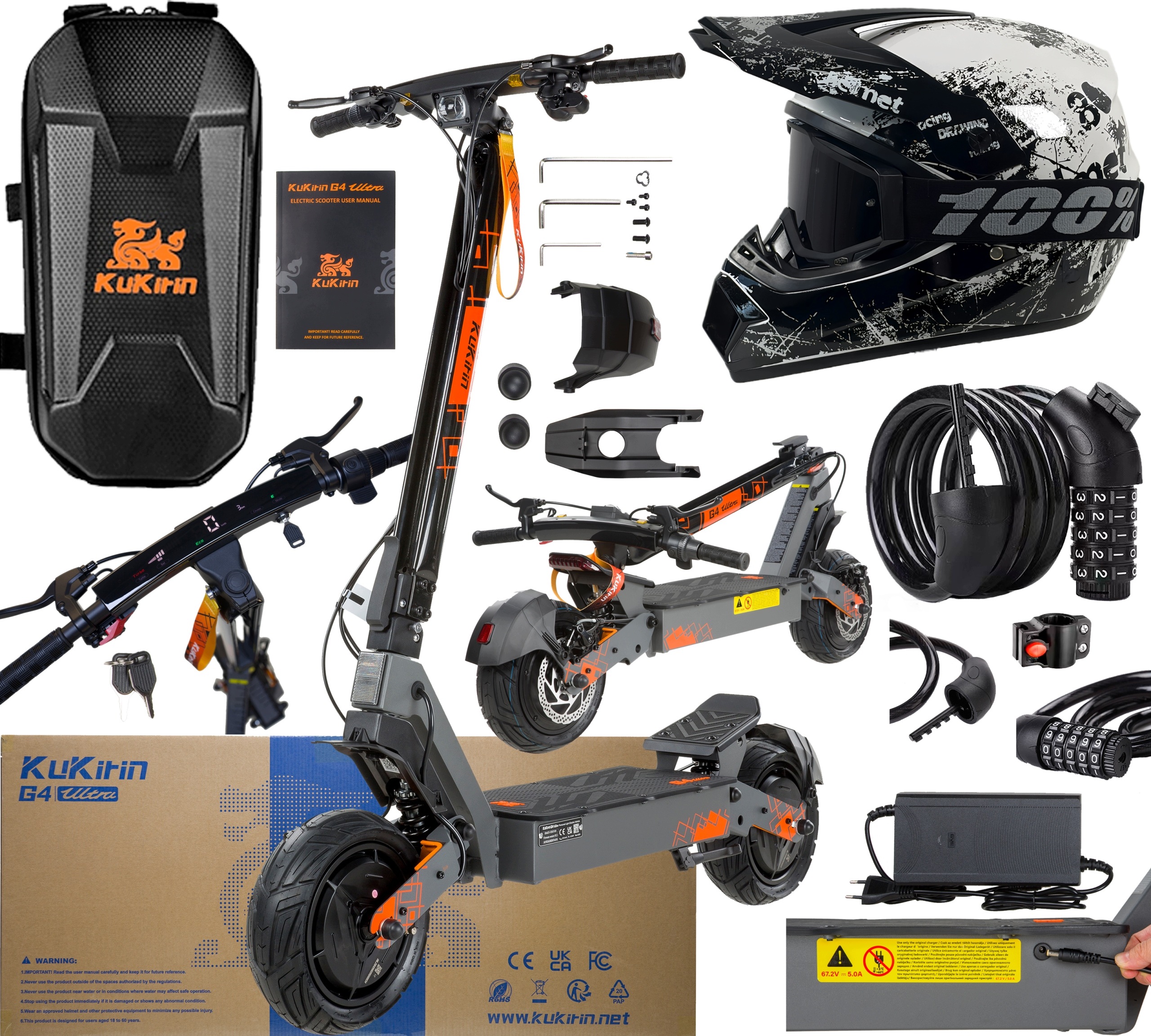 KuKirin G4 Ultra Pojazd Elektryczny 2000W 70km/h 60V 20Ah 80km +3 Prezenty