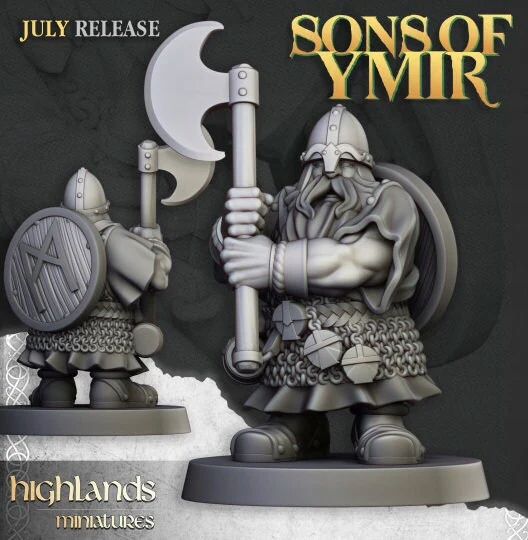 Dwarfs Warriors Two Handed Unit - Highlands Miniatures Oldhammer Unit 10 Mo Materiał żywica