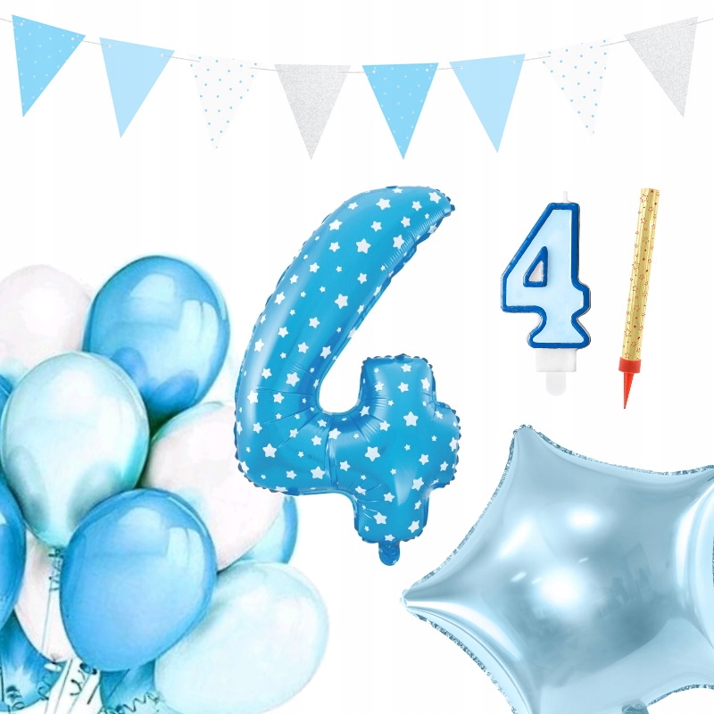 

Zestaw ozdoby balon cyfra 4 na czwarte urodziny