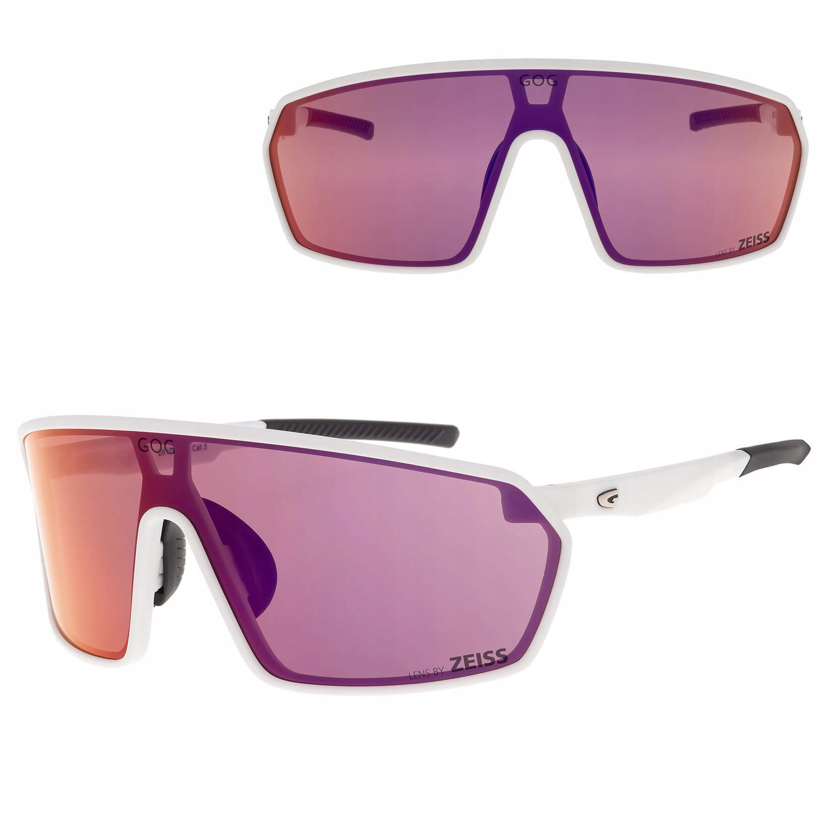 Sportovní sluneční brýle Lens By Zeiss na kolo Gog bílé/fialové