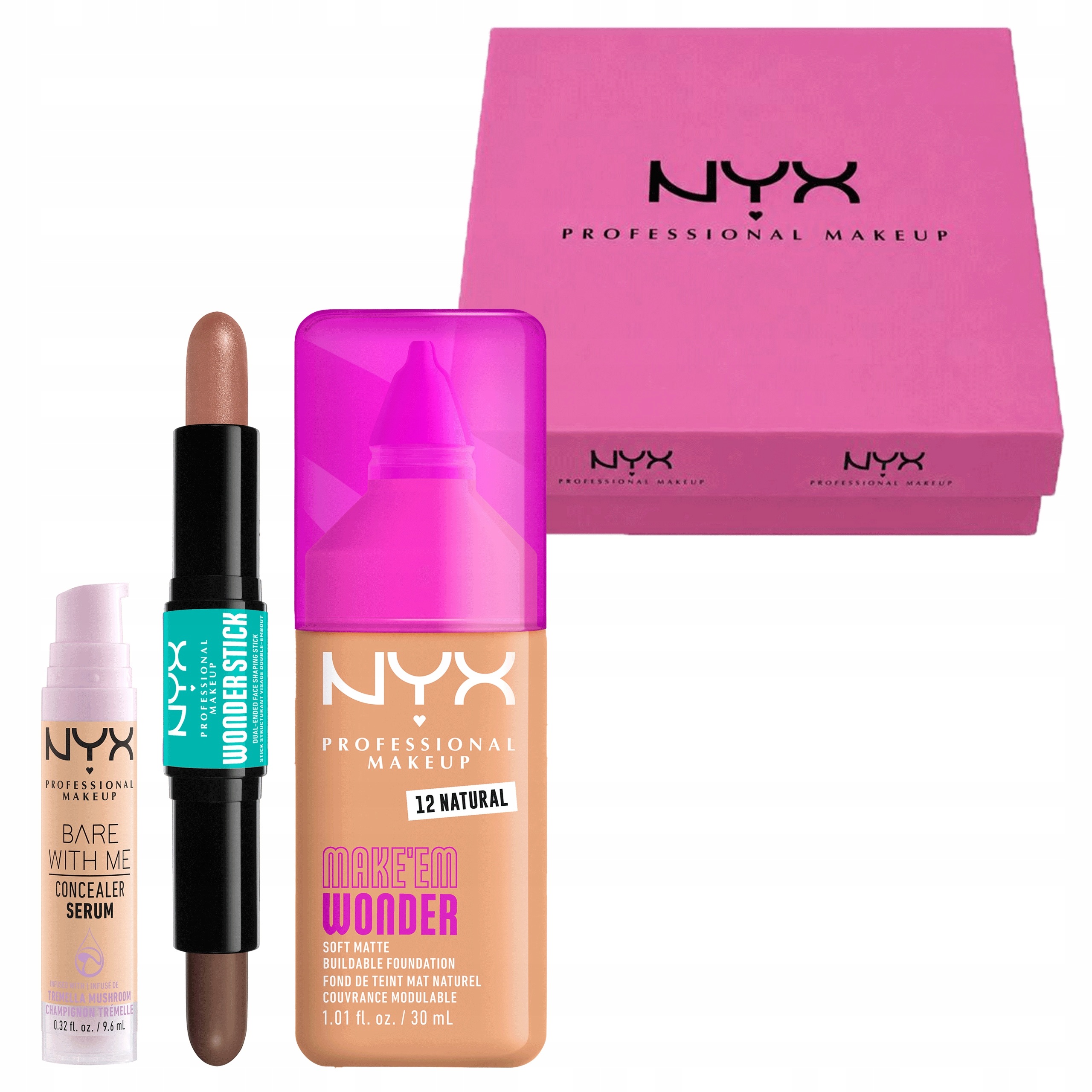 Zestaw Nyx Podkład Neutral Korektor Bare With Me Bare Beige Wonderstick
