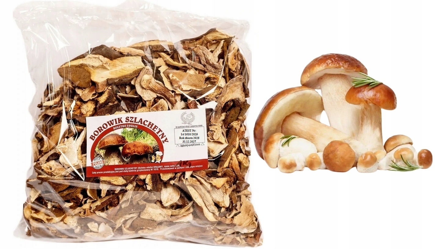 Borowik Pravý Krájený 1kg Nová Sbírka 2025 Polský Atest sušené houby