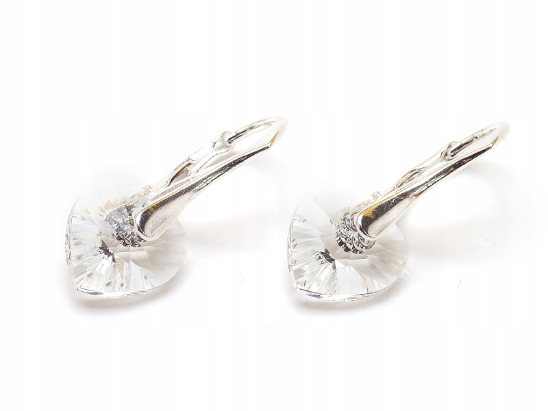 

Srebrne Kolczyki 925 z kr. Swarovski Serca 10 Cry