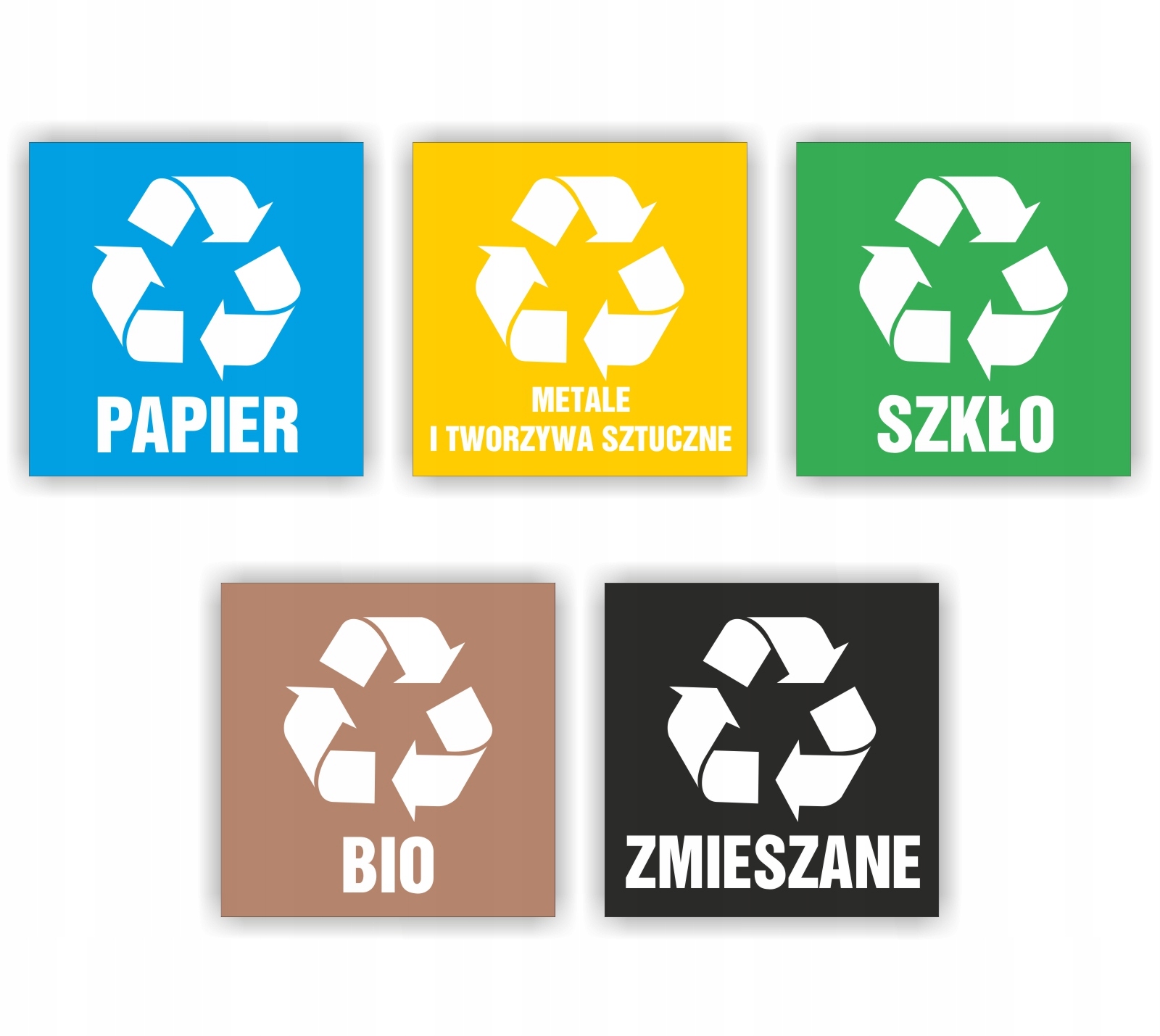 NAKLEJKI 23x23cm na kosz pojemnik do segregacji