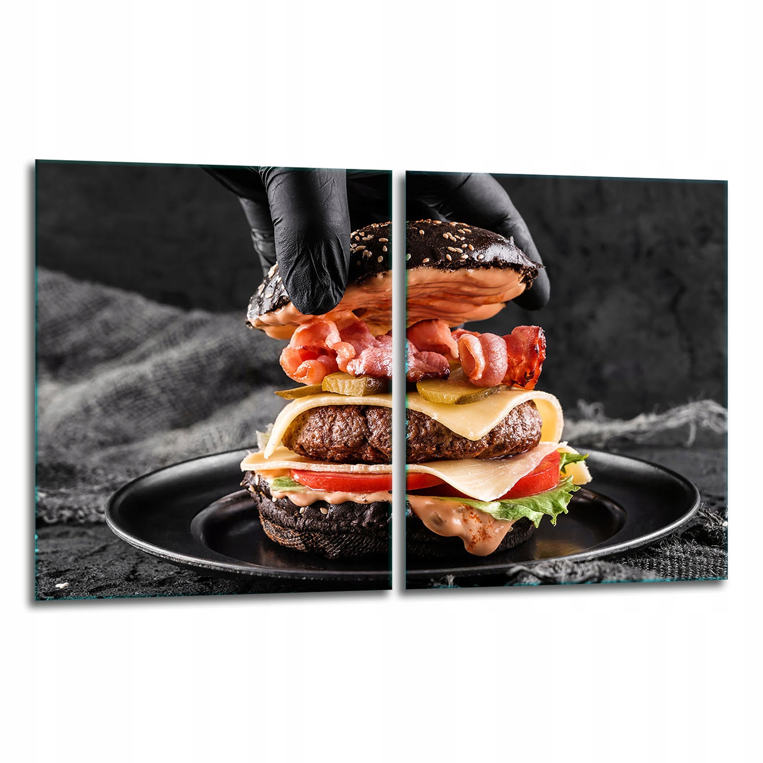 2x Skleněná Ochranná Deska Na Sporák 40x52 Hamburger 7v1