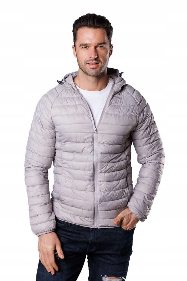 Pánská Bunda Kapuce HM112 Světle Šedá L