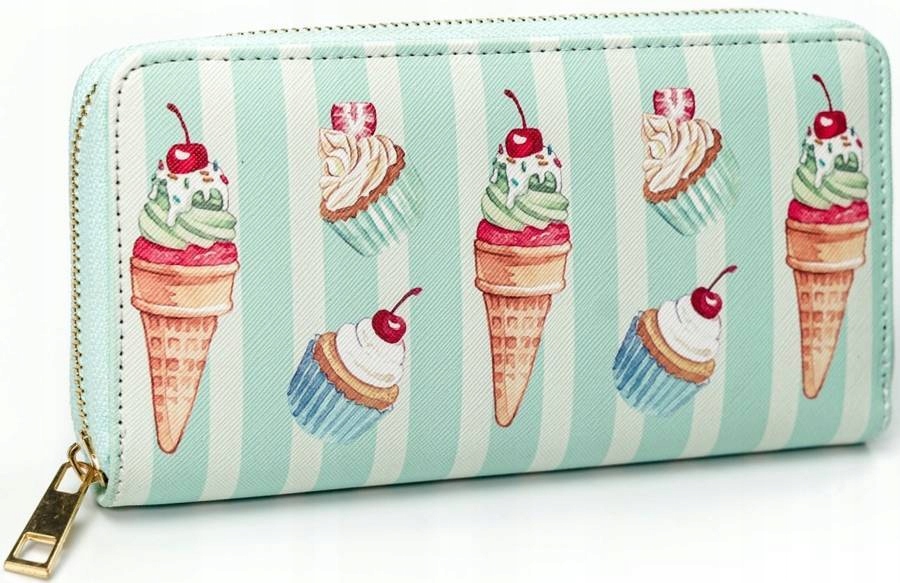 

Kolorowy portfel piórnik ze skóry ekologicznej