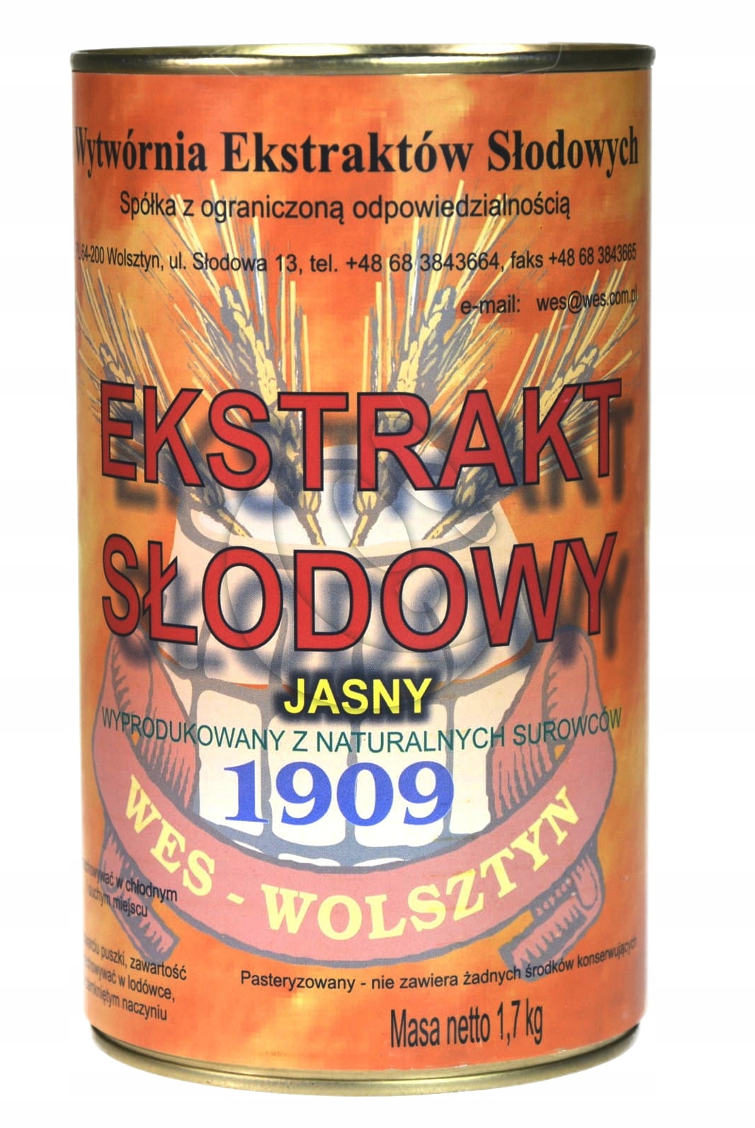 WES jasny słód jęczmienny, ekstrakt słodowy 1,7kg