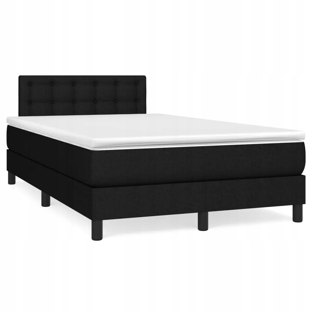 vidaXL Box spring postel s matrací a Led černá 120x190 cm textil