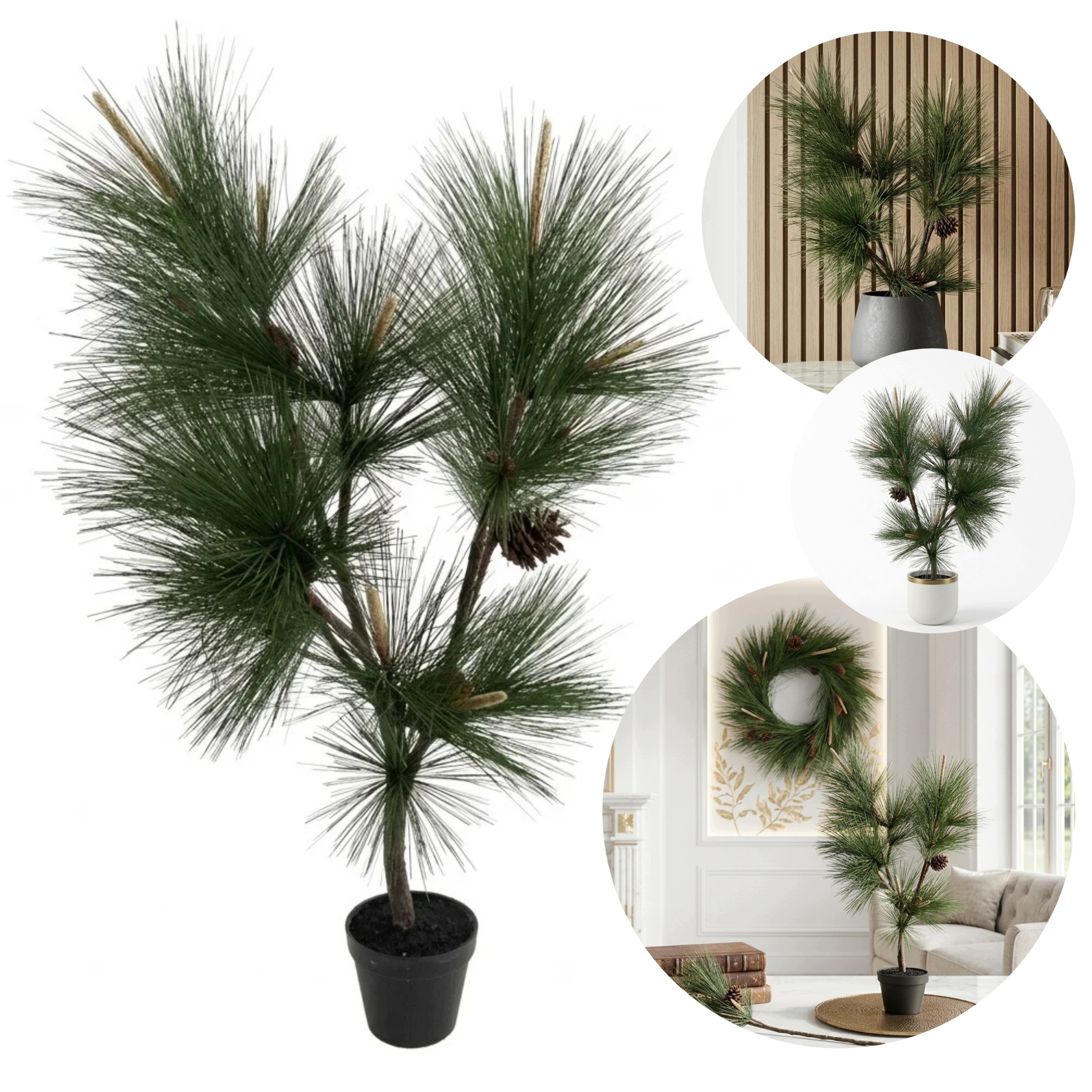 Dekorativní stromek luxusní Borovice v květináči 91,5 cm, exkluzivní