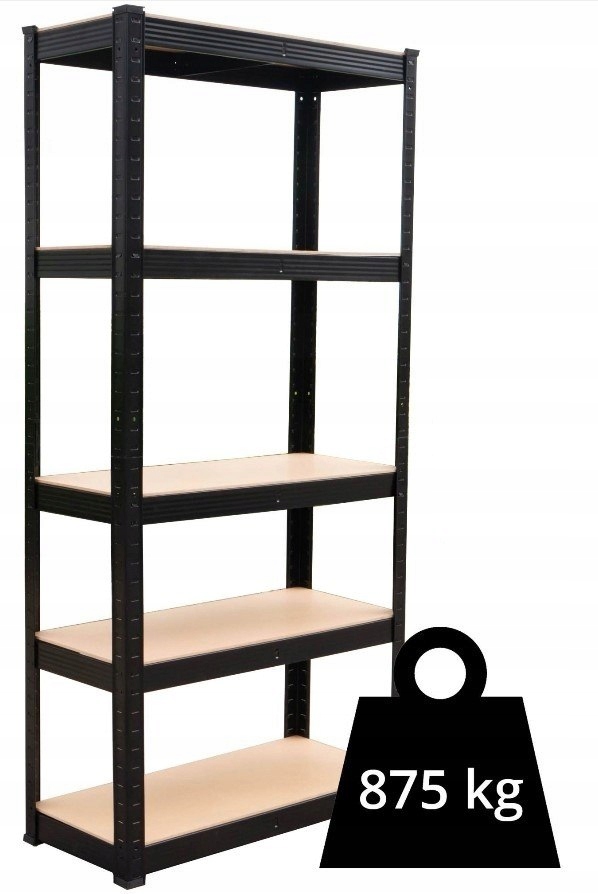 

Regał Magazynowy Metalowy Mdf 875 kg 180x90x30 cm