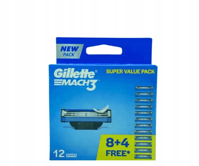 Gillette Mach3 wkłady do maszynki 12 sztuk-Zdjęcie-0