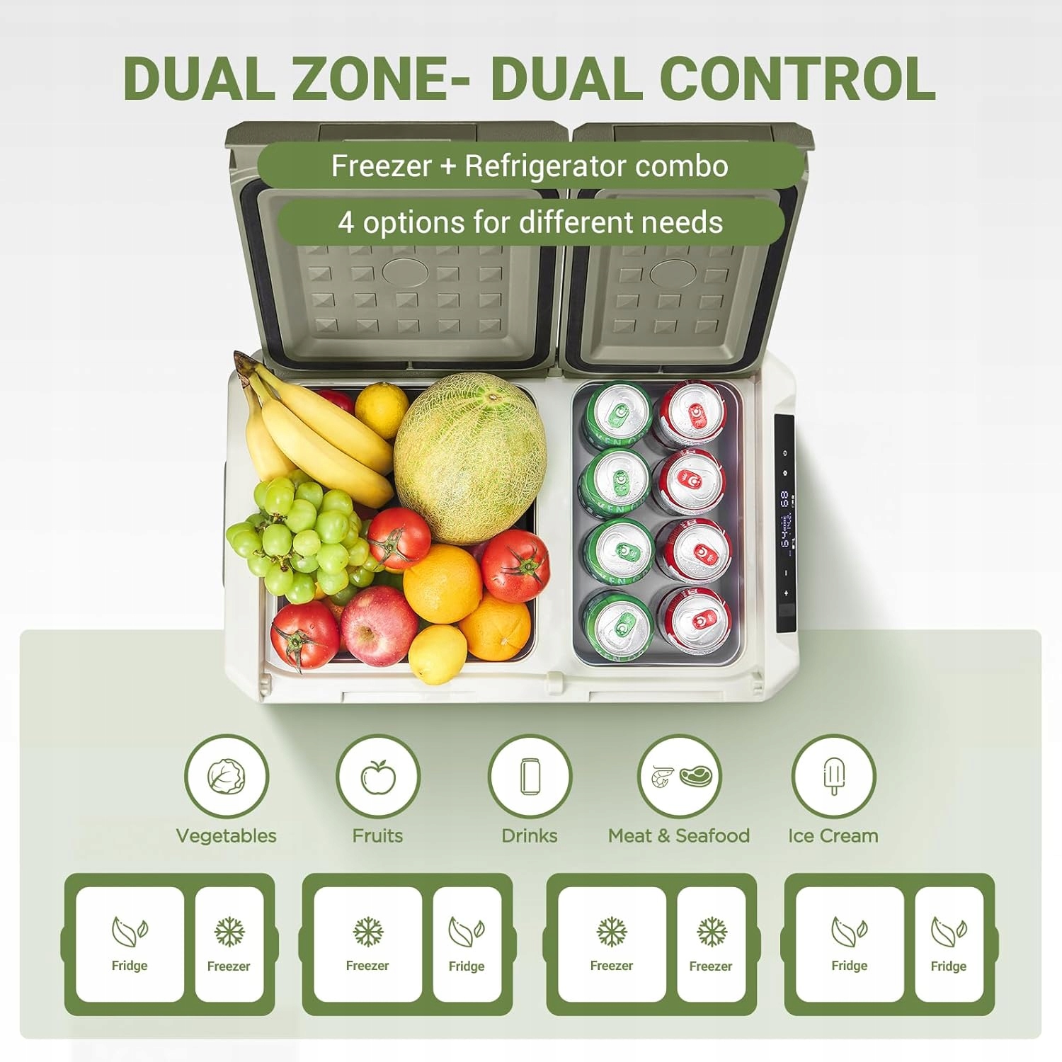 AAOBOSI Lodówka samochodowa kompresowa 32L z WiFi i aplikacją, 12/24V -20°C Pojemność 33 l