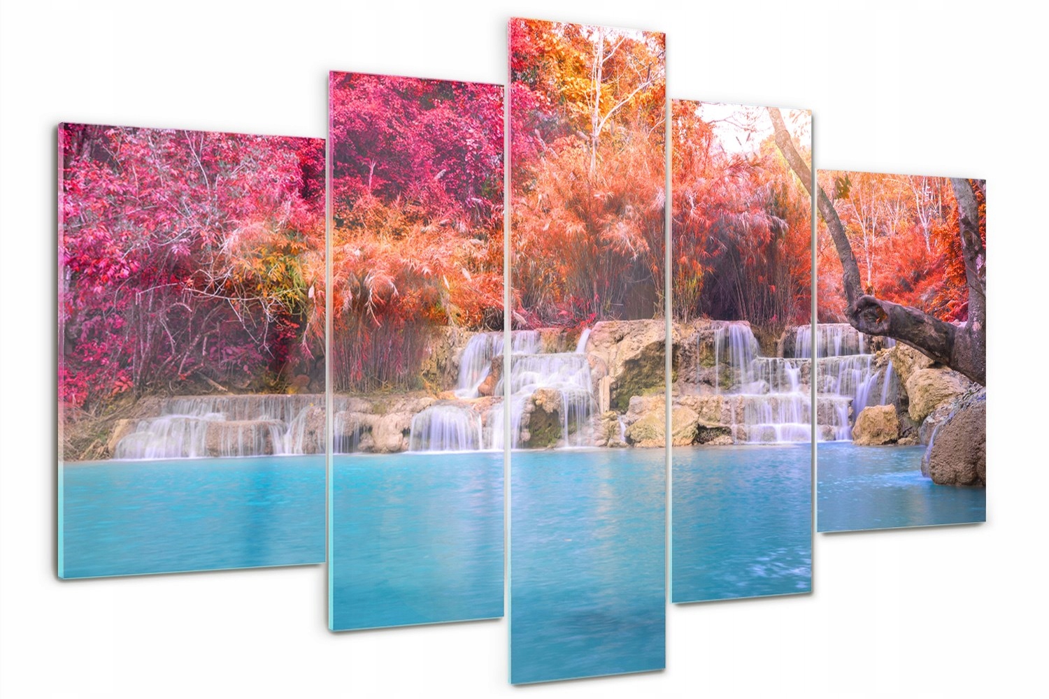 

Obraz szklany tryptyk Wodospad w lesie 170x100cm