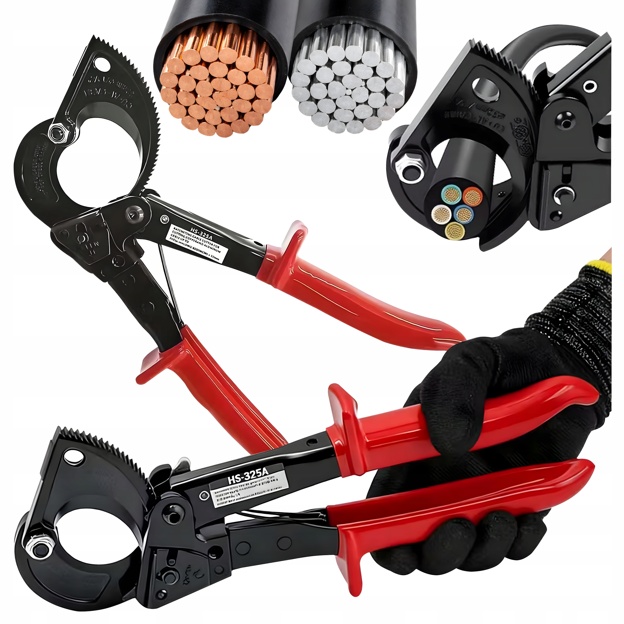 RealG RC-K-2215 Nůžky na izolované kabely Cu/Al do 240 mm²