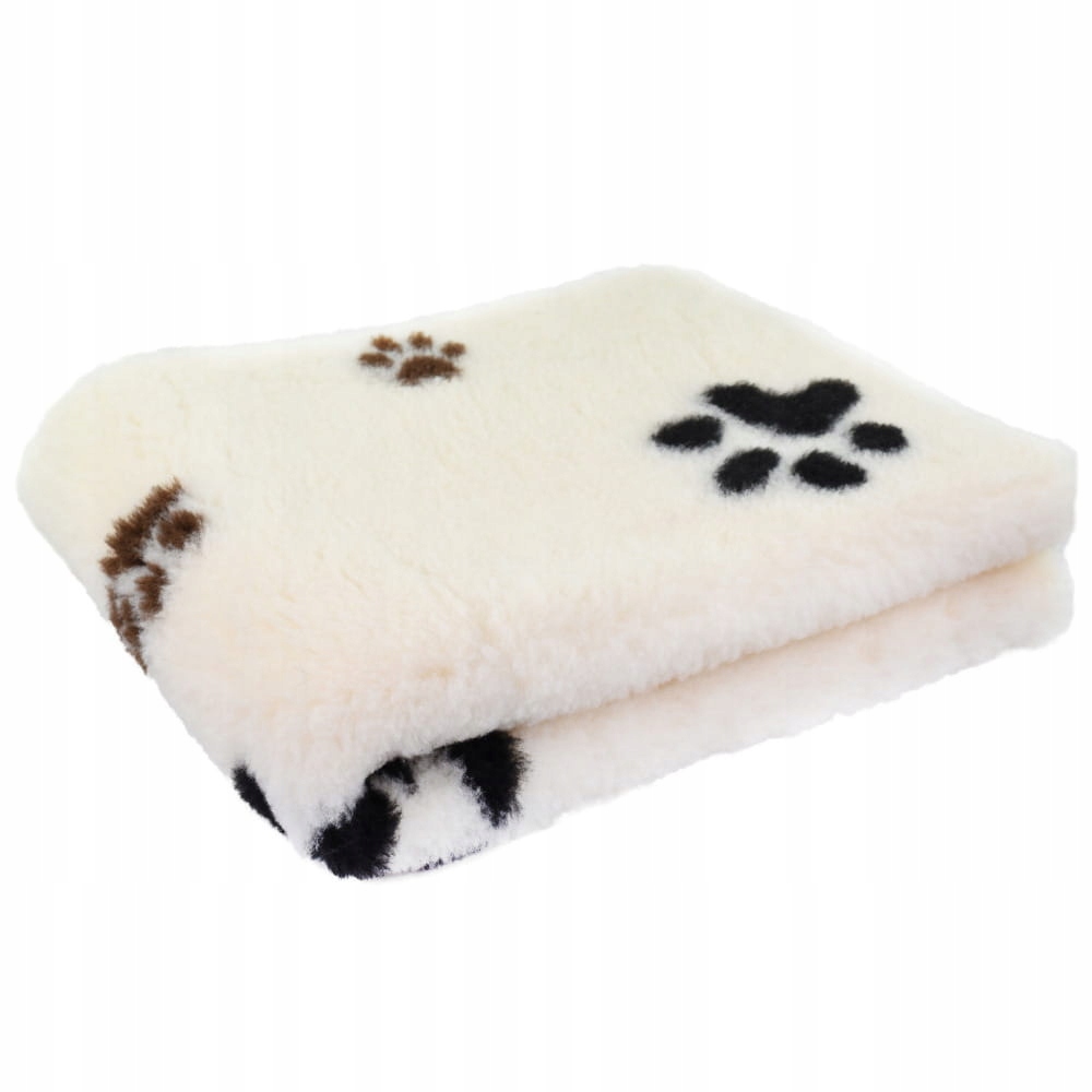 DryBed Blovi VetBed A+ pelíšek krémově černý s tlapkami M 100 cm x 75 cm