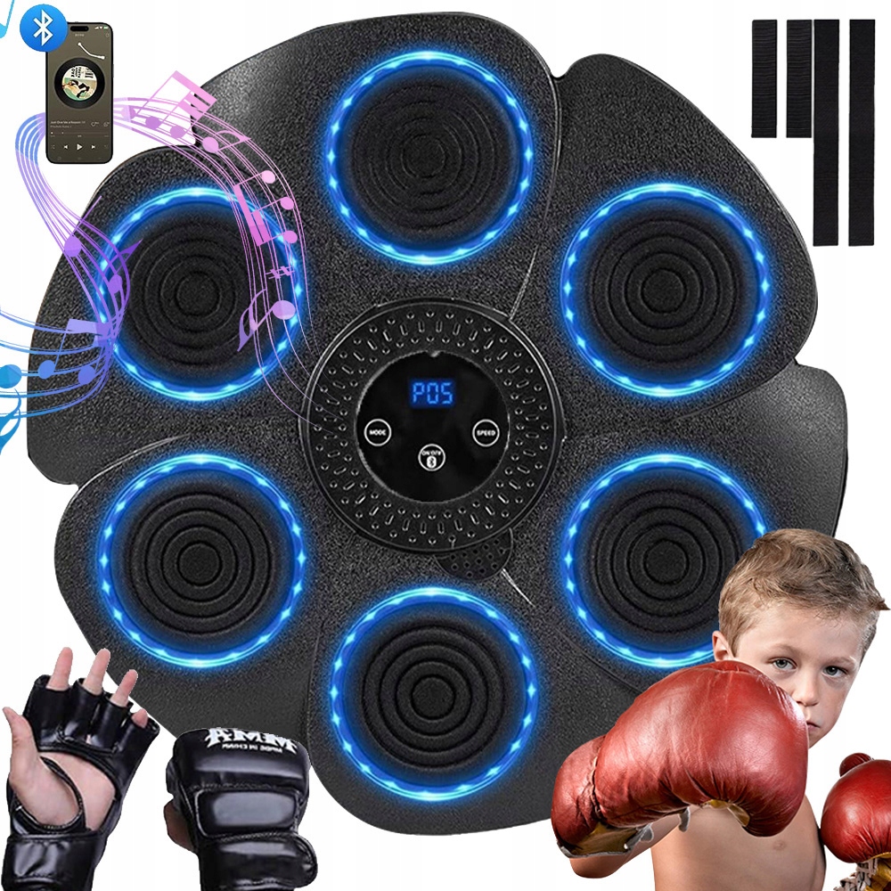 Tarcza Bokserska Muzyczna Bluetooth Usb Rękawice Bokserskie 9 Trybów 40.5CM