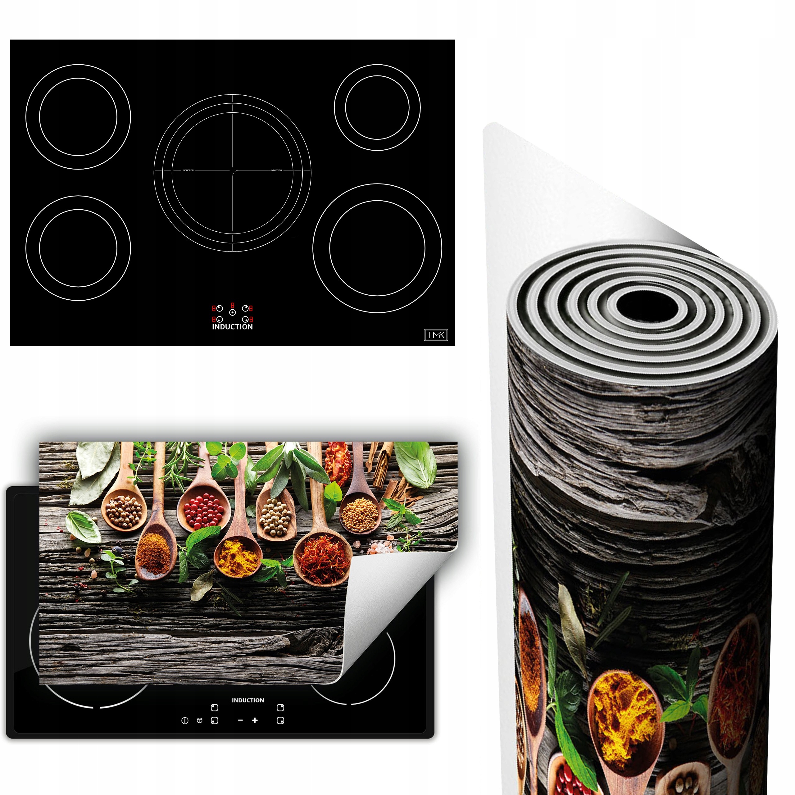 Vinylová Podložka Ochrana Kuchyňské Desky 90x52 koření dřevo