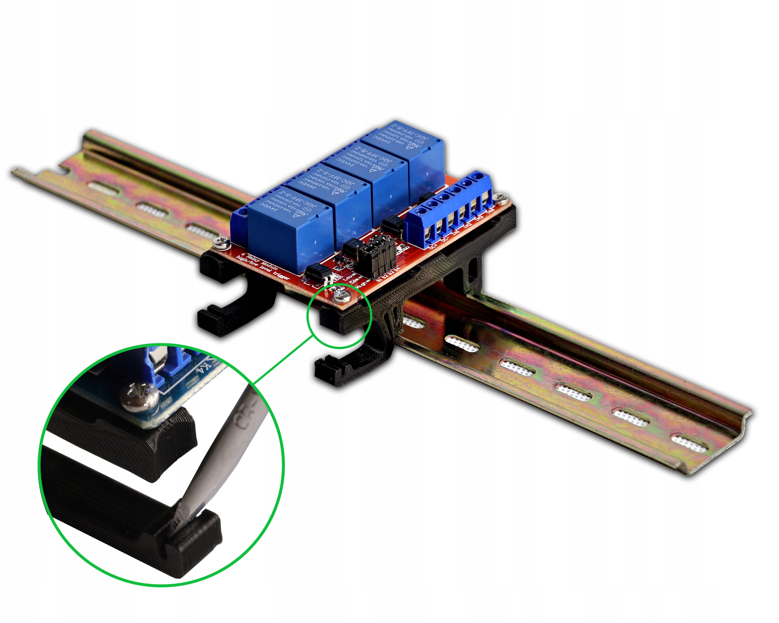 

68mm Uchwyt na szynę Din przekaźnik Mech x4 R Pion