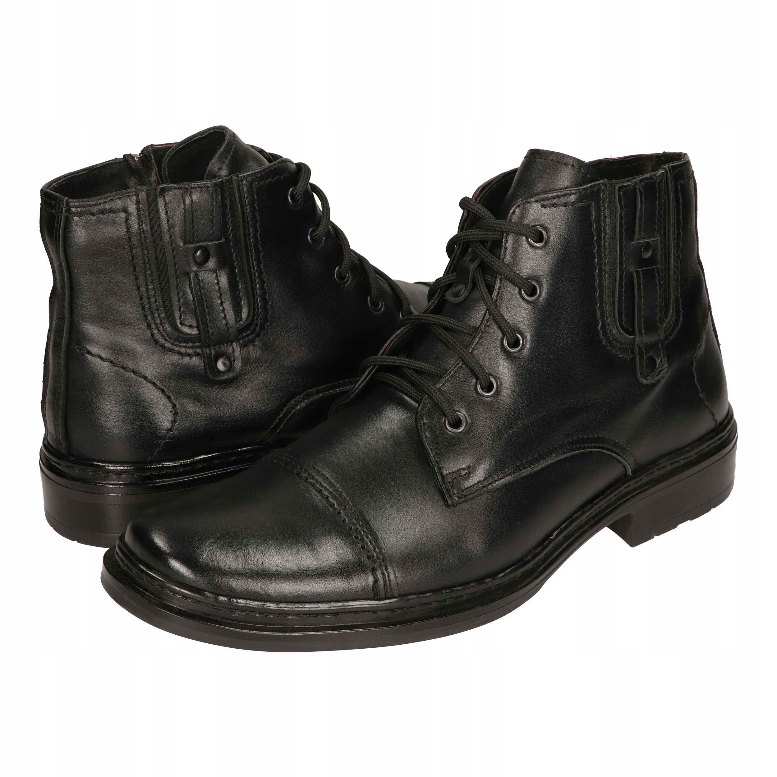 BUTY MESKIE ZIMOWE TRZEWIKI POLSKIE SKÓRA CZARNE MEDARD SUWAK SZTYBLETY R45 Marka Medard