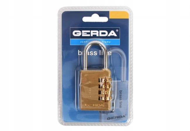 Kłódka BRASS LINE pałąk szyfrowa S30 mosiądz BLS