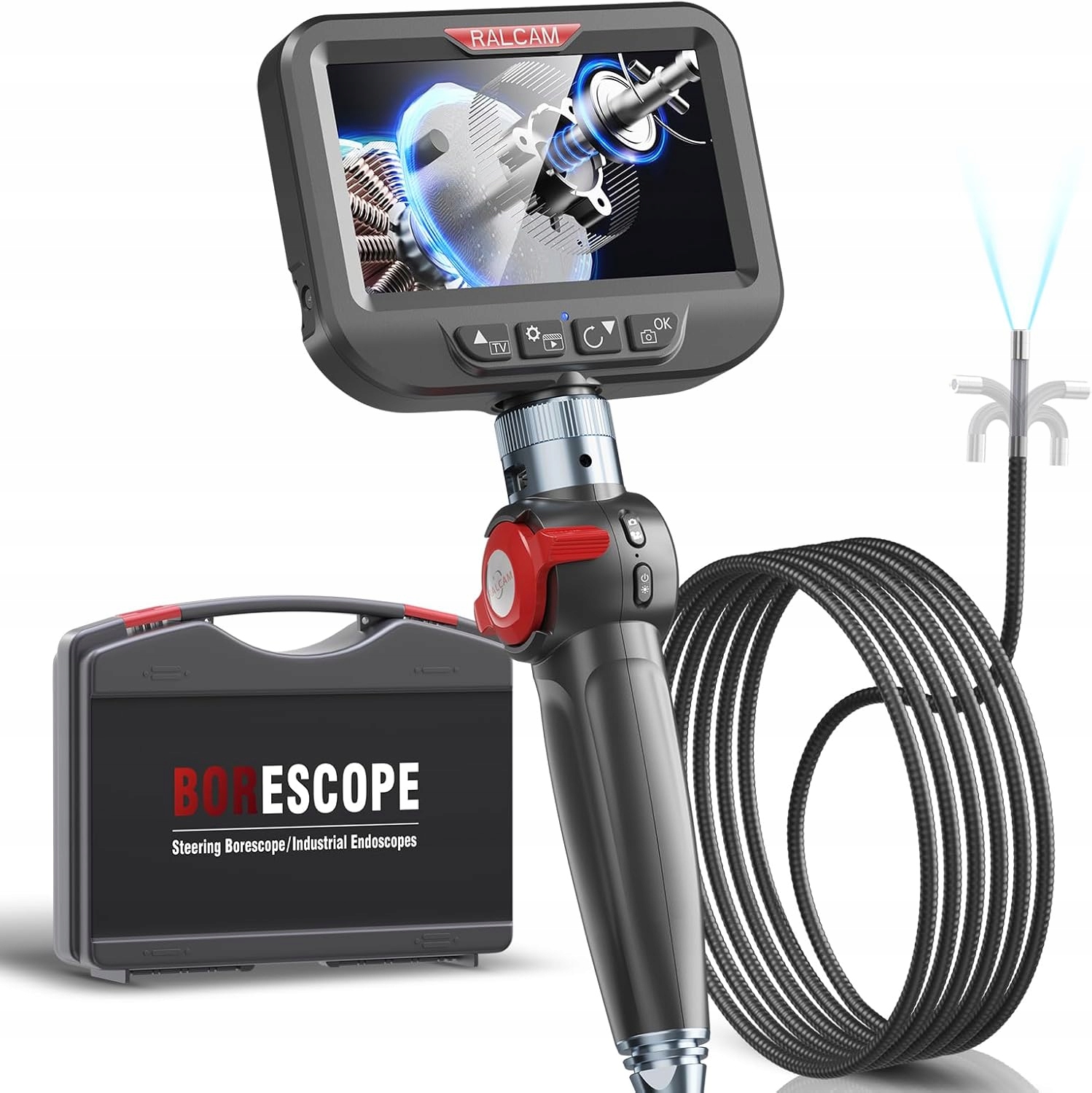 RALCAM Kamera Endoskopowa 6 LED IP67 2m 720P 4,3" HD Wodoodporna — miniatura 11