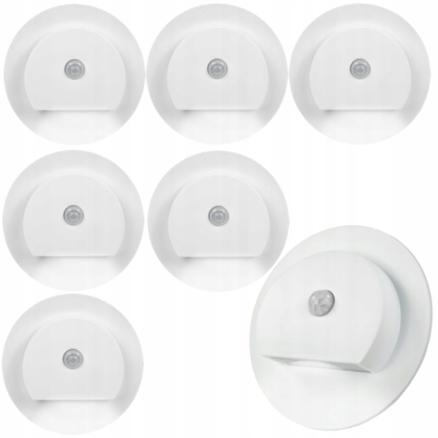 7X Led Schodišťová Lampa 230V Senzor Pohybu Soumraku Osvětlení Schodů