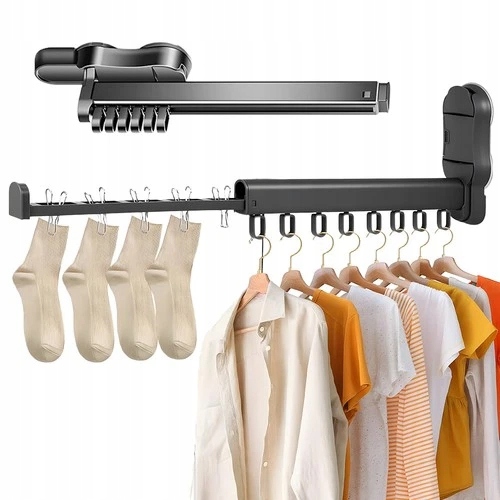 Levně Skládací Sušák Na Prádlo Se 2 Přísavkami Bez Vrtání Tmavě Šedá 10 kg