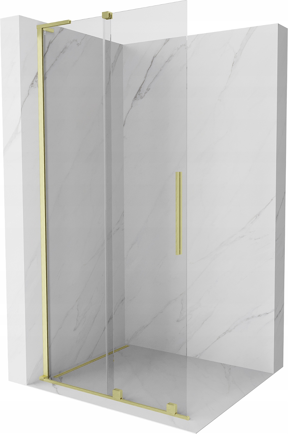 Mexen Velar L prosklená stěna Walk-in 100x200 cm, transparentní, zlatá kart