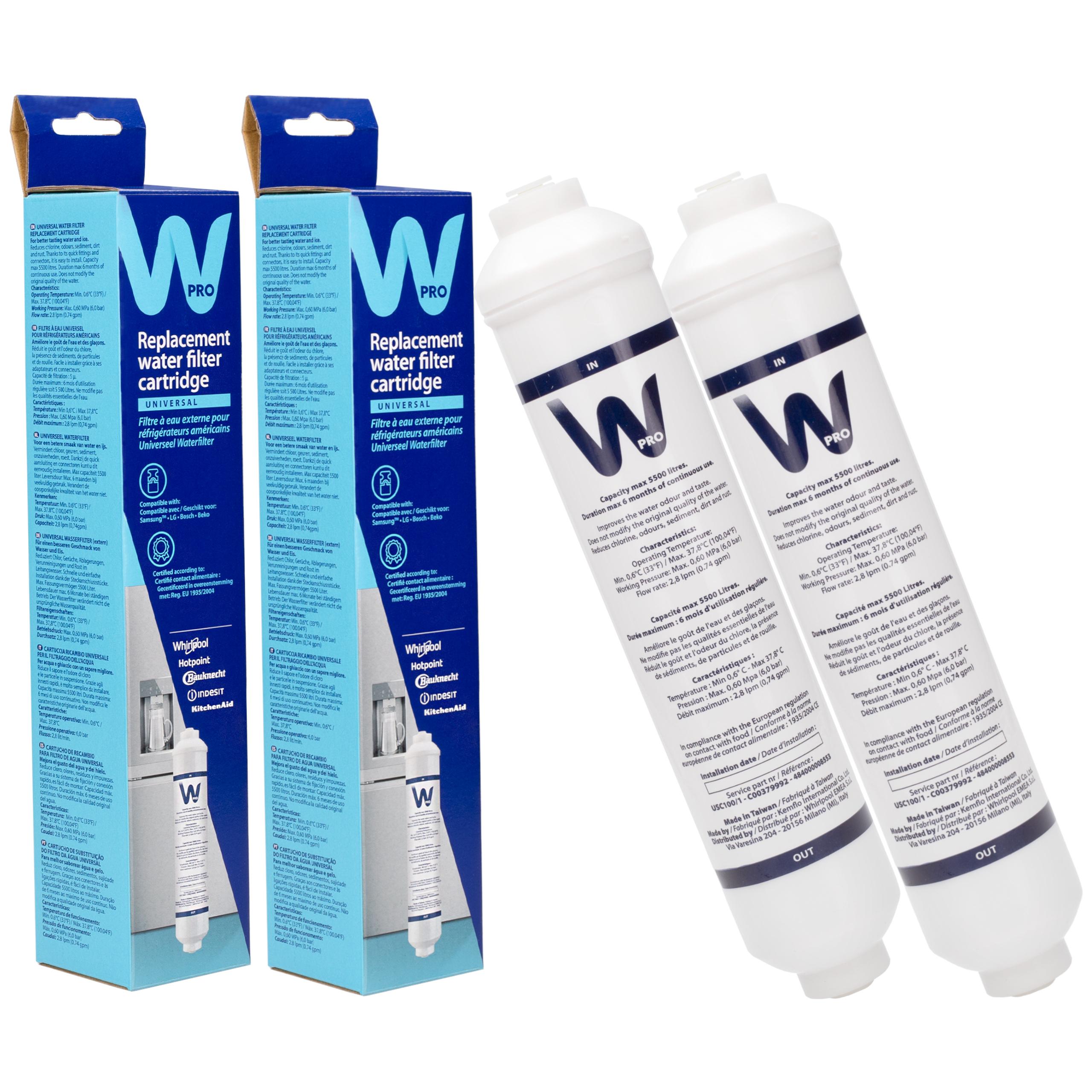 2x Filtr wody do lodówki Side By Side Lg Samsung zewnętrzny na wężyk