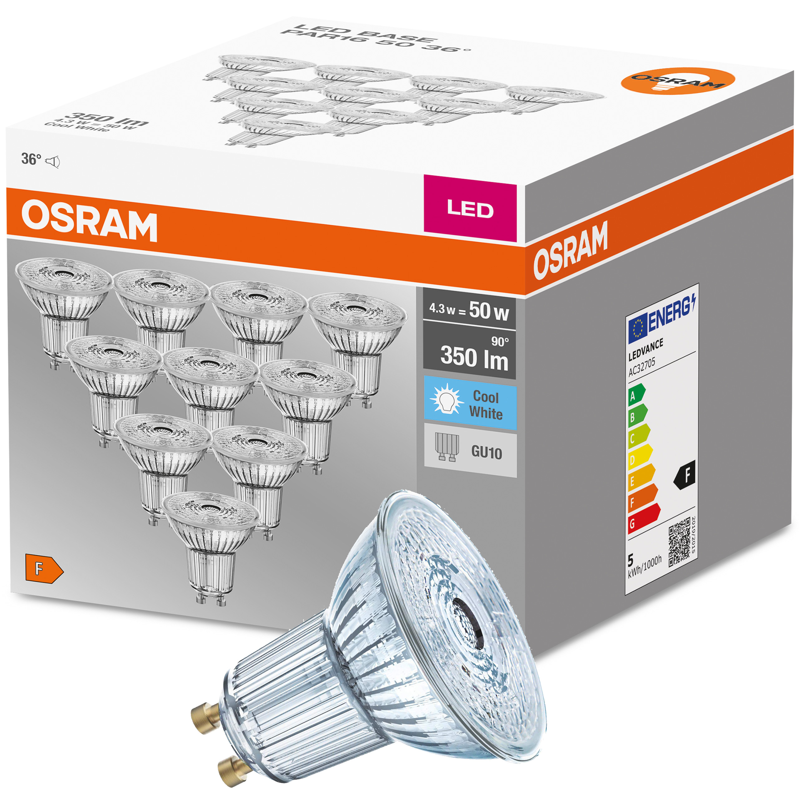

Osram 10x Żarówka Led GU10 Halogen 4,3W =50W 4000K