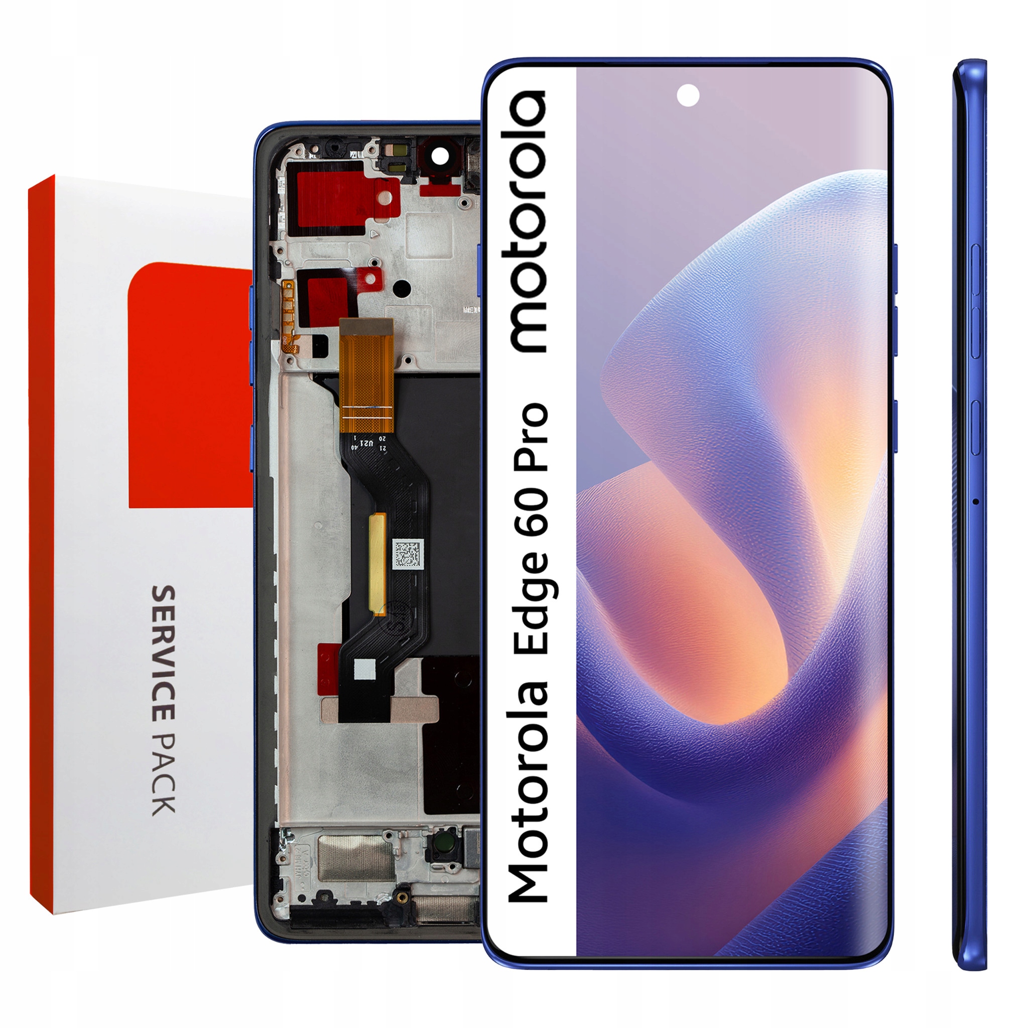 XT2507-1 LCD pre Edge 60 Pro Service Pack Displej Rámček Originál Zila