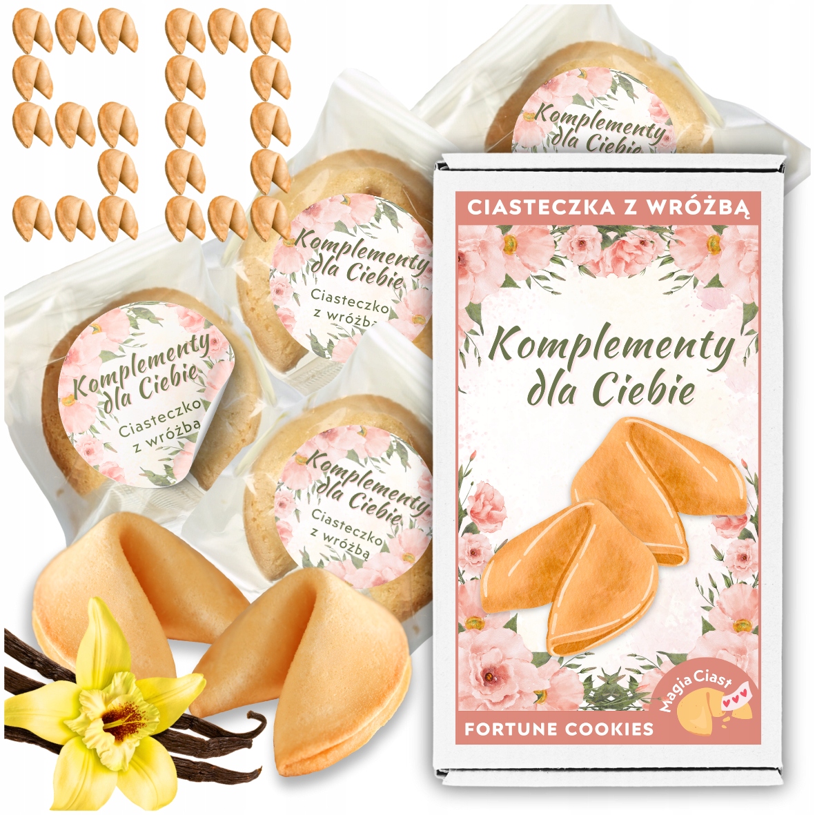 Ciasteczka z Wróżbą dla gości Komplementy dla Ciebie Ciastko Szczęścia 50