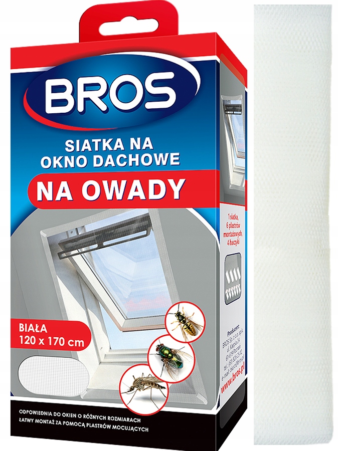 

Bros Siatka Na Okno Dachowe Biała 120x170