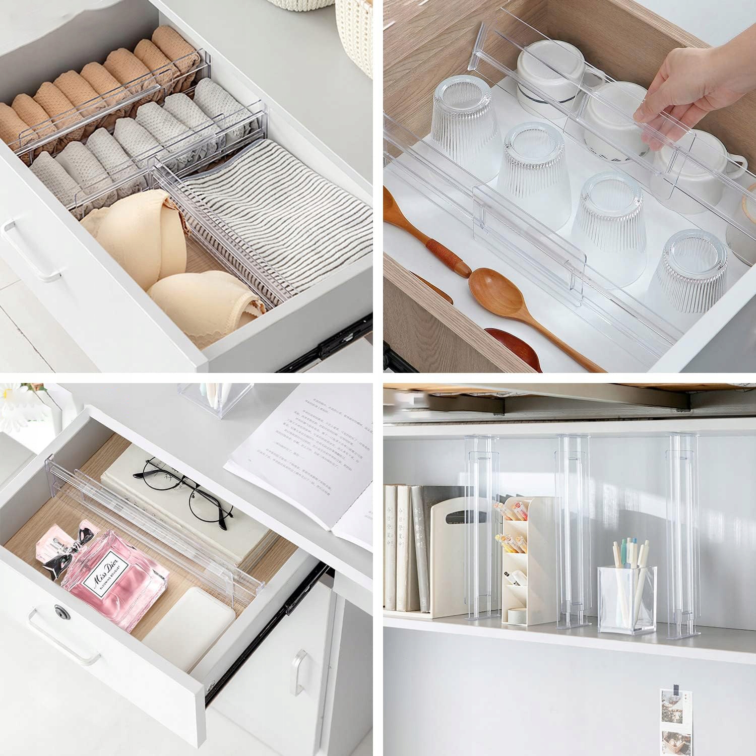 ORGANIZER PRZEGRÓDKA SEPARATOR REGULOWANA DO SZUFLADY 8szt Kolor biały