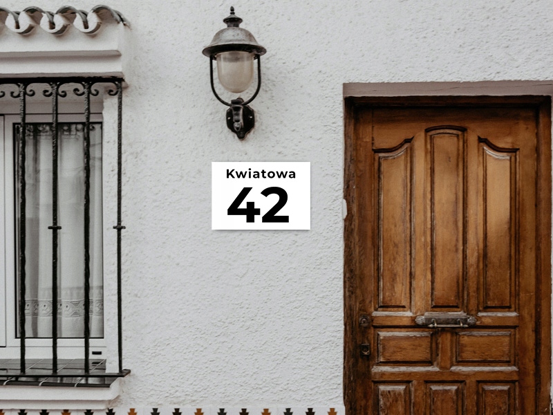 Numer Domu Tabliczka Adresowa 40x30 cm z dibondu Marka Studio Efekt