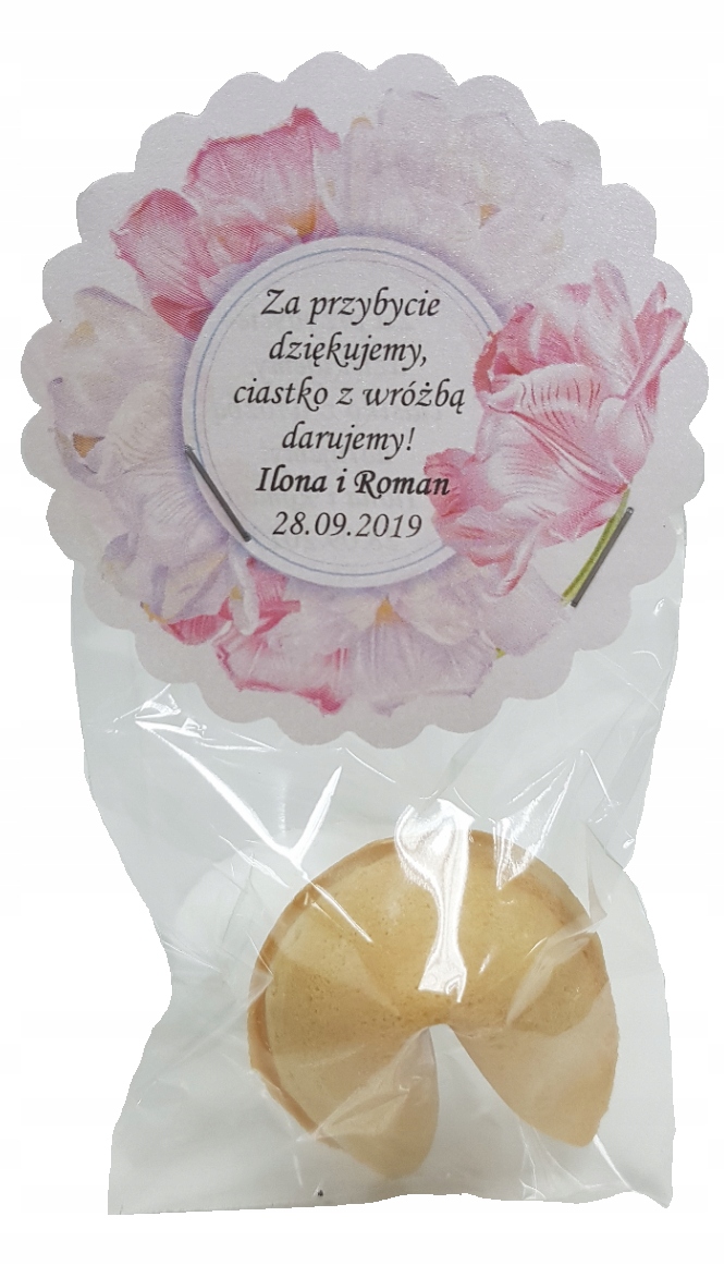 

Pastelowe różowe podziękowanie dla gości upominek