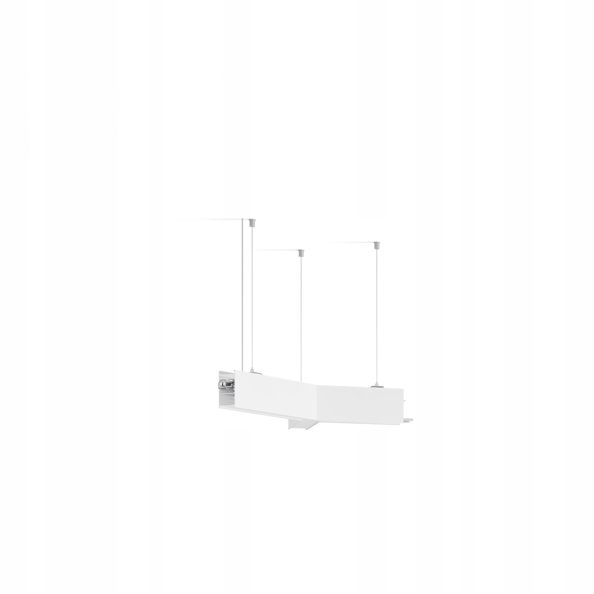 Svietidlo Serpent Tvar Y, tienidlo Mikropryzma, bez Led, biely matný lak Kluś