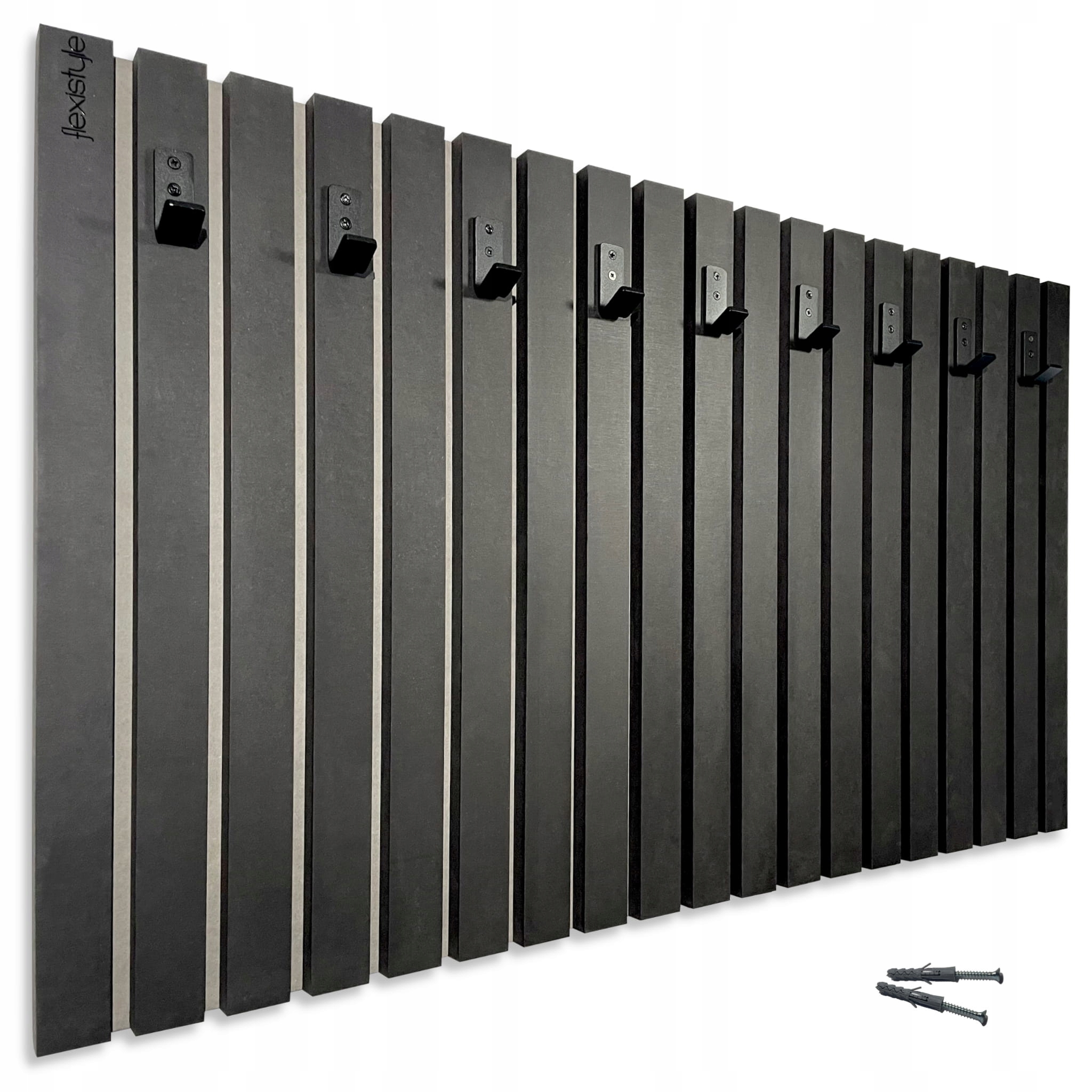 Nástěnný věšák na oblečení na zeď Lamele 100 cm černý