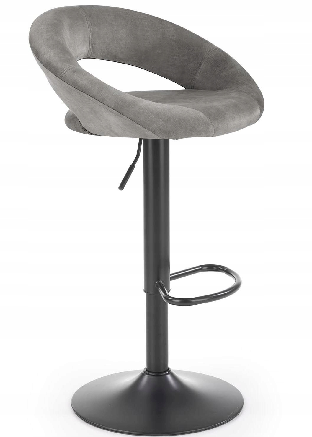 Šedá čalúnená vysoká kuchynská stolička