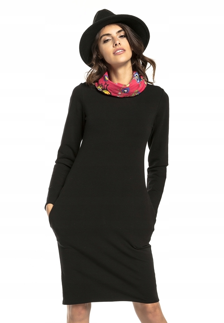 

Sukienka dresowa z kominem, kieszenie, 4XL