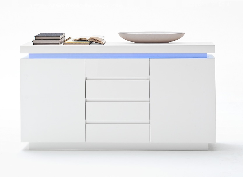 

Komoda biała lakierowana połysk Led Infinity