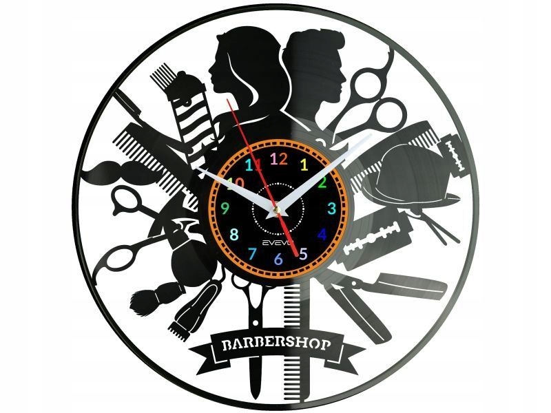 Barber shop Nástěnné hodiny Vinylová deska Moderní dekorativní jako Dárek