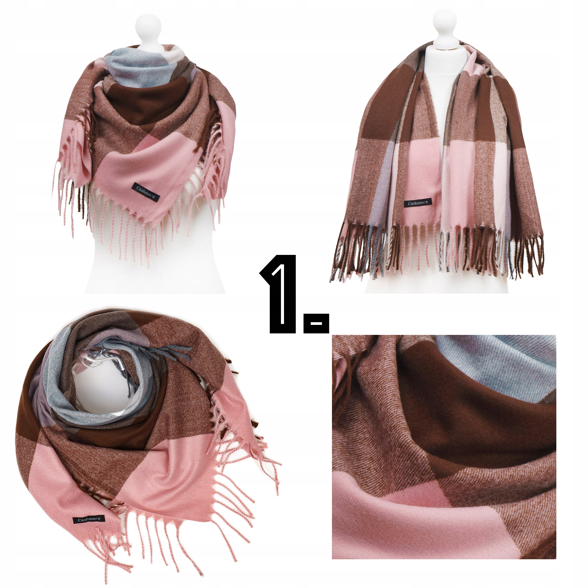 DUŻA CHUSTA KASZMIROWA KRATA KRATKA CIEPŁA KOLORY EAN (GTIN) 5903855966802