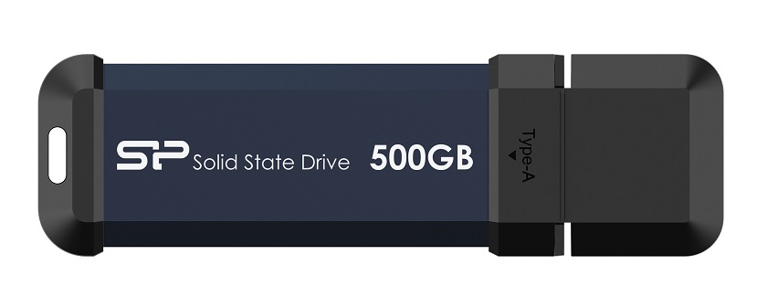 Dysk zew. SSD Silicon Power MS60 500GB USB-A 3.2 600/500 MB/s Materiał obudowy guma metal
