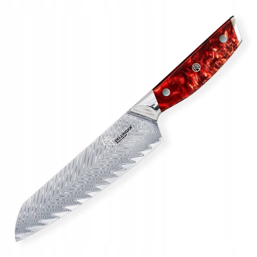 Nůž Santoku šéfkuchaře 17 cm Nerezový Dellinger Resin Future Červený