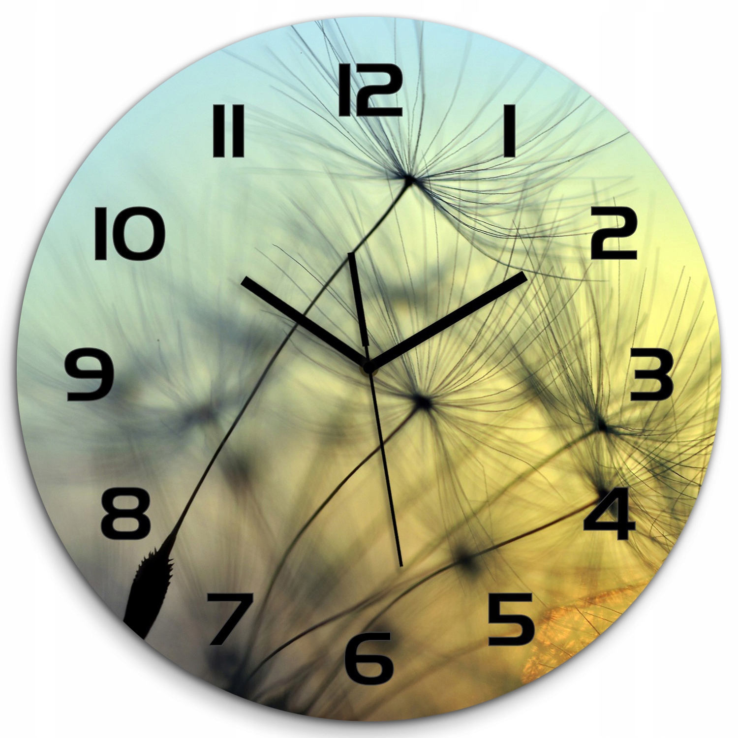 

Nowoczesny szklany zegar Nasiona dmuchawca fi 60cm