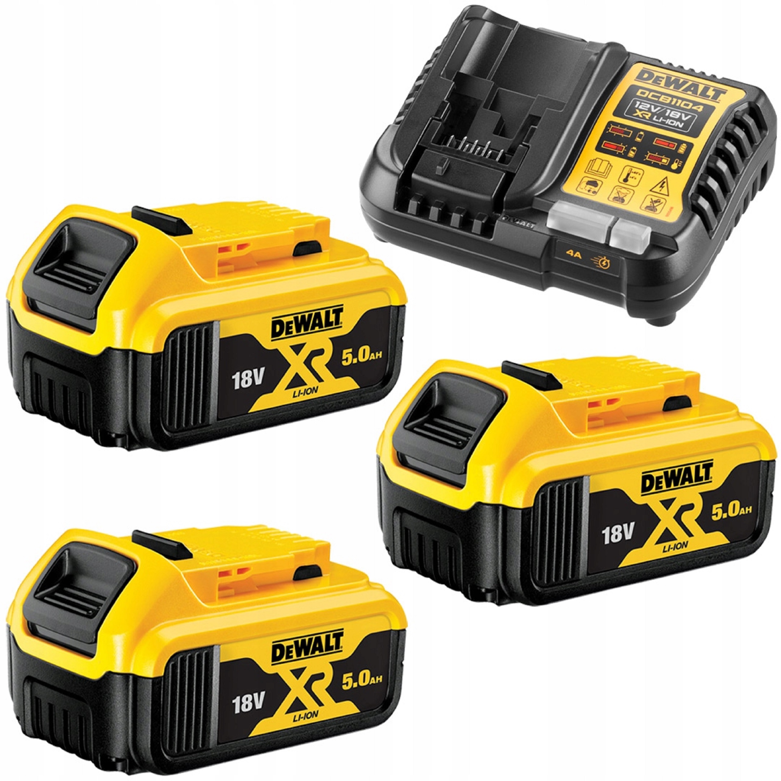 Zestaw Zasilający DeWALT DCB1104P3-QW Xr Ładowarka 4.0A i 3xAku 18V 5.0Ah