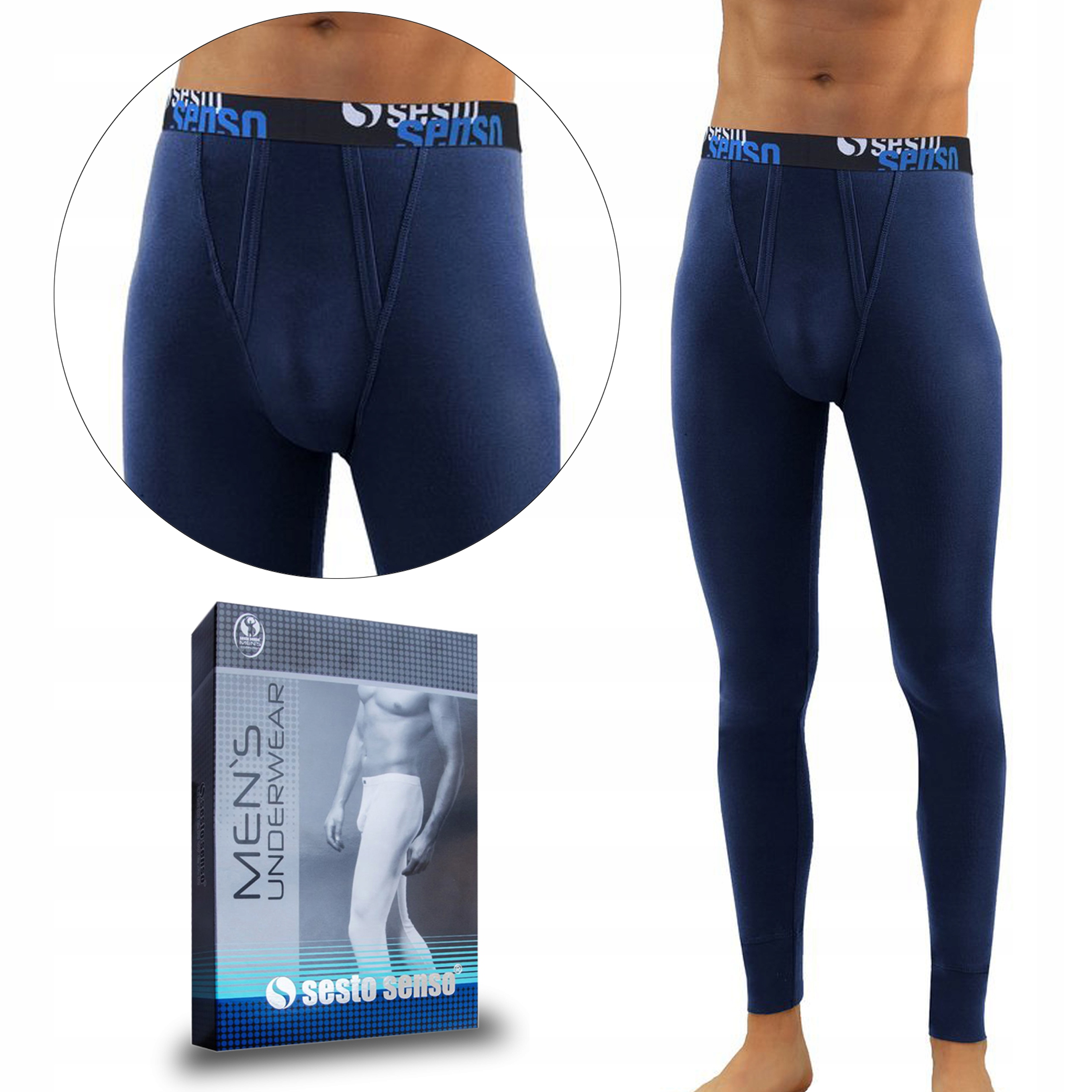 

Bawełniane kalesony męskie Sesto Senso, granat XXL